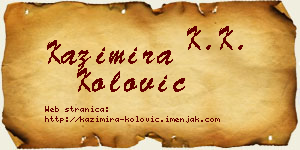 Kazimira Kolović vizit kartica